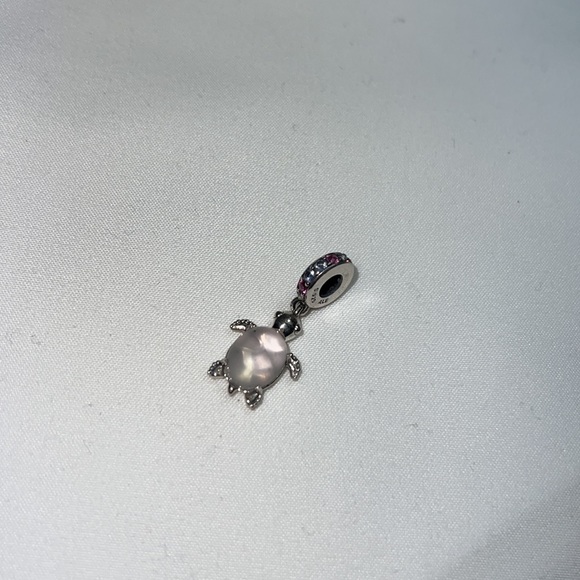 Pandora Murano Glass Pink Sea Turtle Dangle Charm - Picture 2 of 3